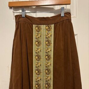 *check video* Beautiful Suede Women's Handmade Vintage Maxi High Waist Skirt Med